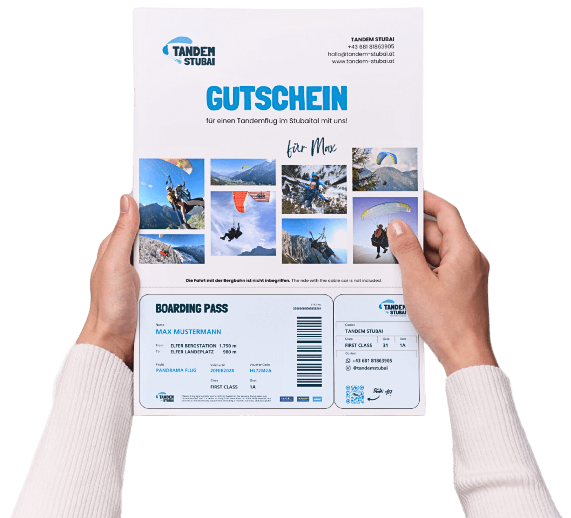 TANDEM STUBAI Gutschein Tandem Paragliding Innsbruck